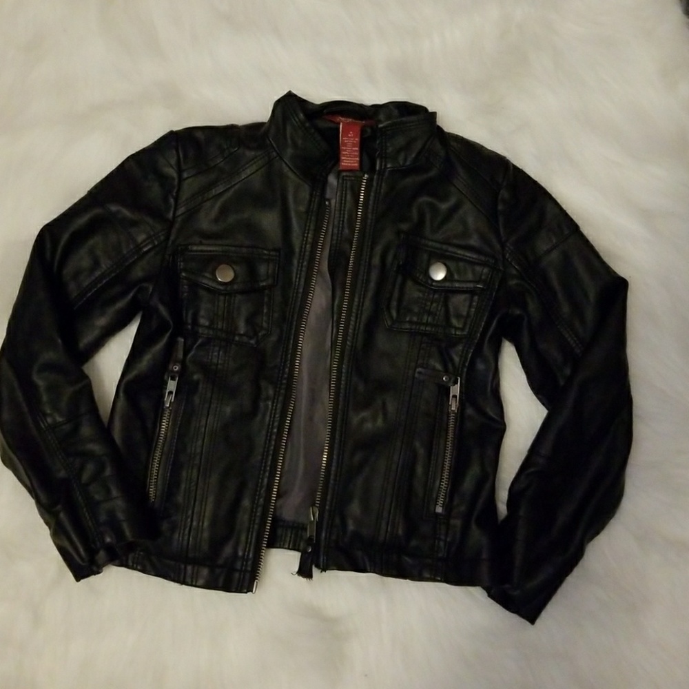 Faux leather biker jacket